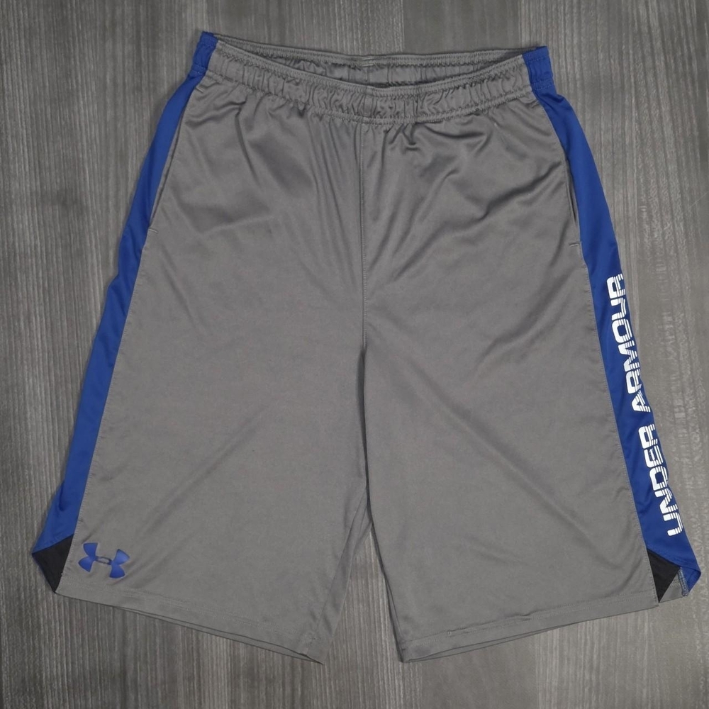 Under Armour HeatGear Shorts Youth YXL Gray Blue Athletic Loose Fit